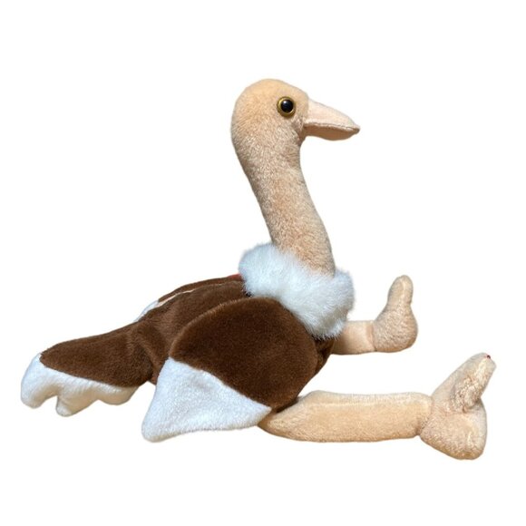 Ty Beanie Baby Stretch Ostrich Plush Toy Vintage Collectible 1997 Retired Brown/ - Picture 3 of 10